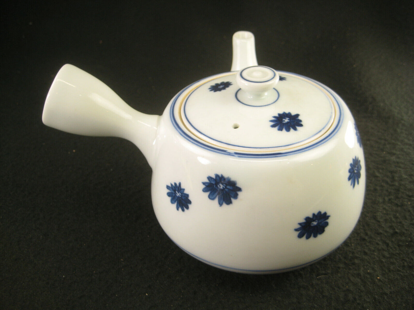 Vintage Signed Kyusu Ceramic Porcelain Tea Pot For Ocha Sencha Genmaicha