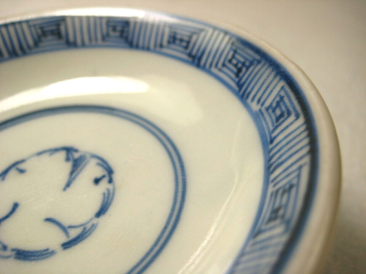 Vintage Chinese Ceramic Hand Painted In Cobalt Blue Sauce Mustard Dish