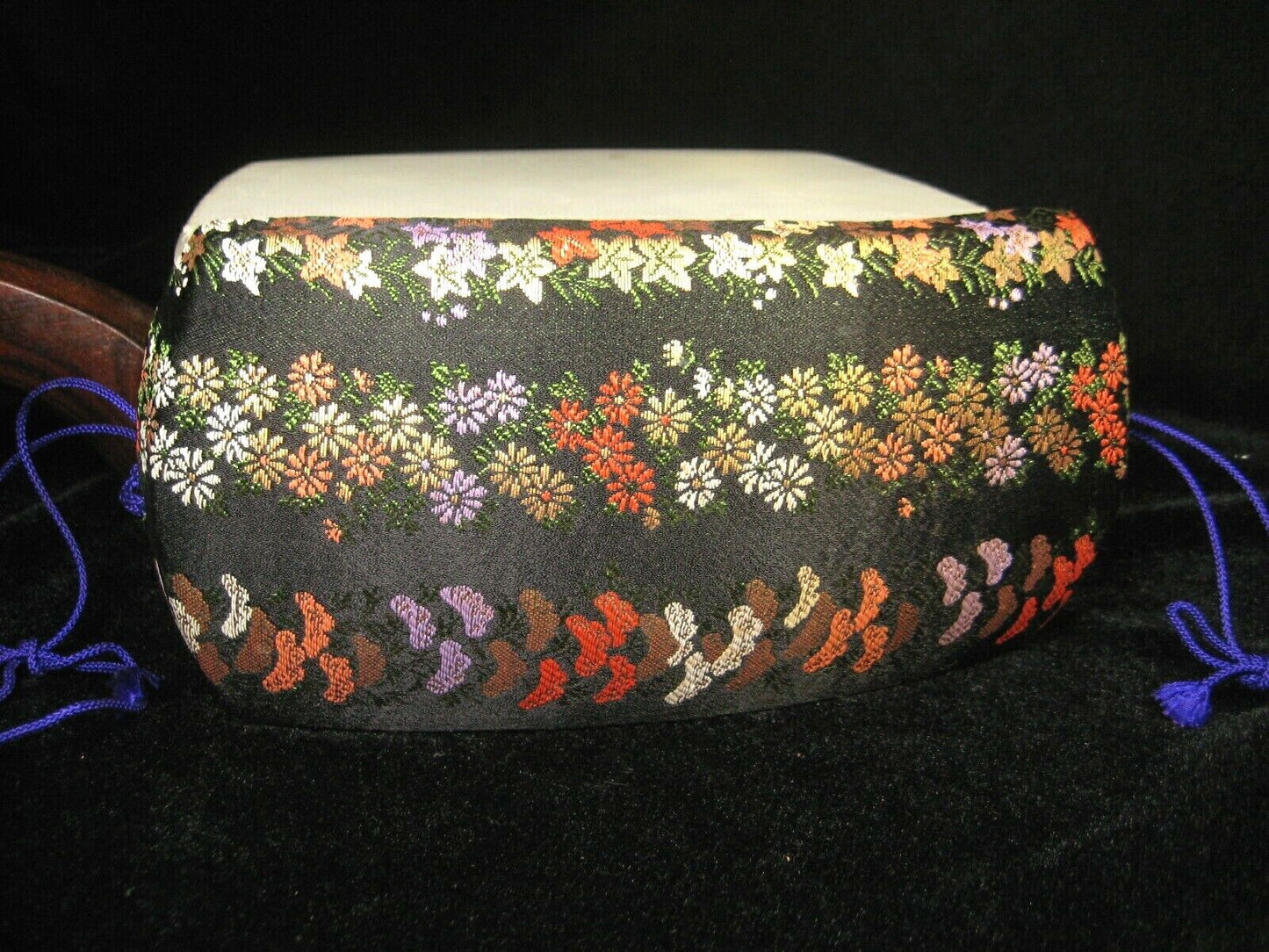 Vintage Japanese Shamisen Doukake Side Cover For Dou (Body) Various Flowers