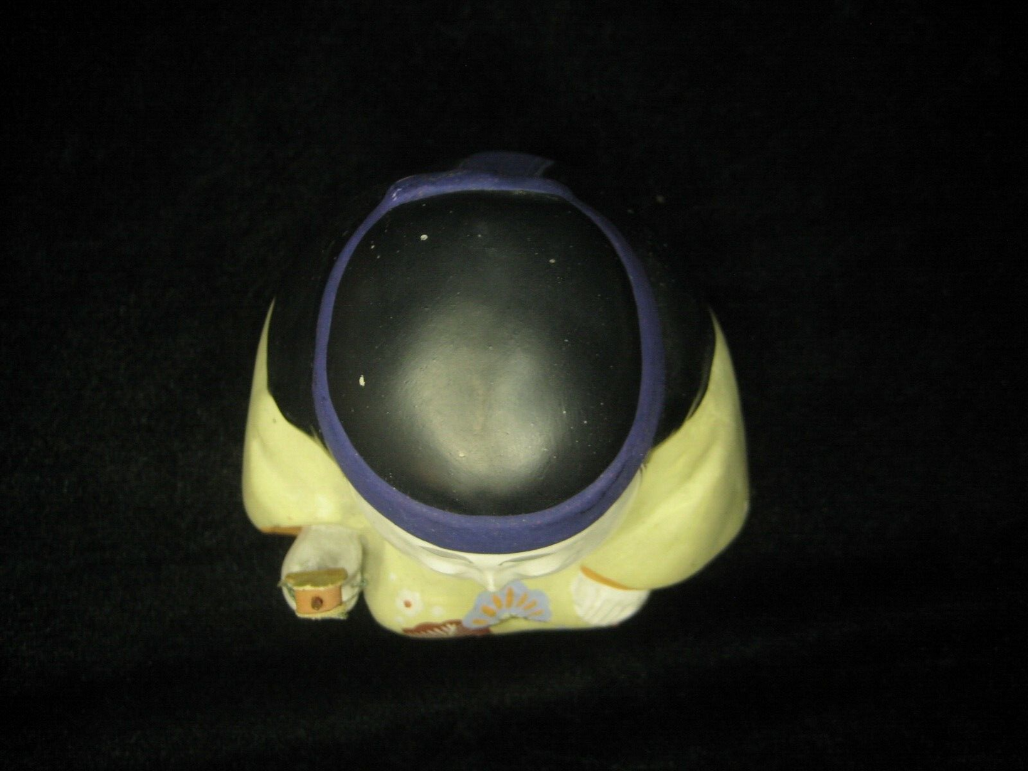 Vintage Japanese Hakata All Hand Painted Doll Ceramic Kimono Pine & Bamboo 4"H
