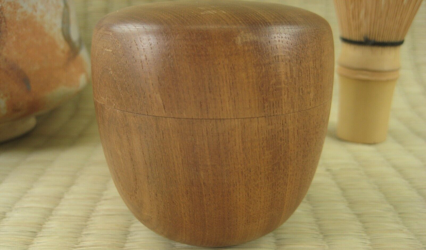 Vintage Japanese Tea Ceremony Natsume Tea Caddy Natural Wood