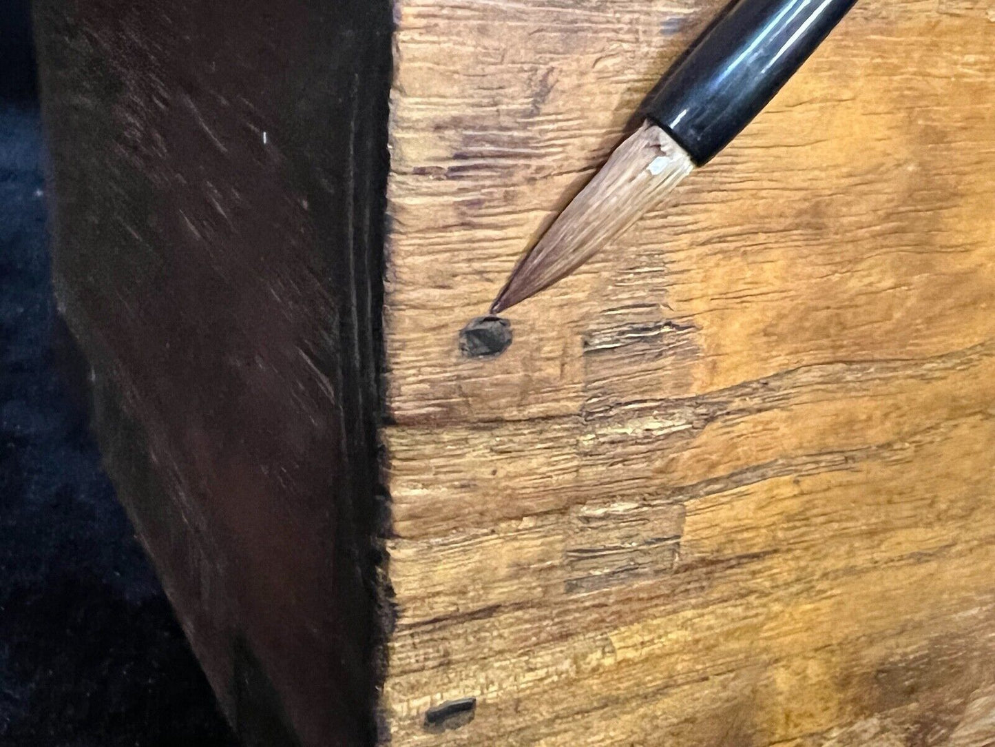 Antique Japanese Meiji Era C1890 Sugi Wood Suzuribako Calligraphy Tansu
