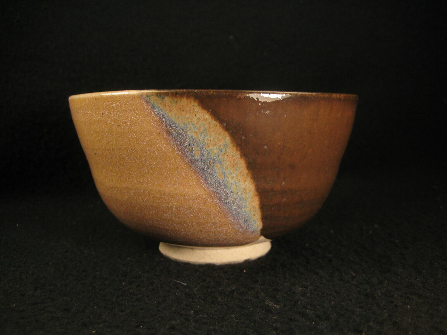 Vintage Japanese Tea Ceremony Ceramic Chawan Tea Bowl Dip Glaze 4.5"