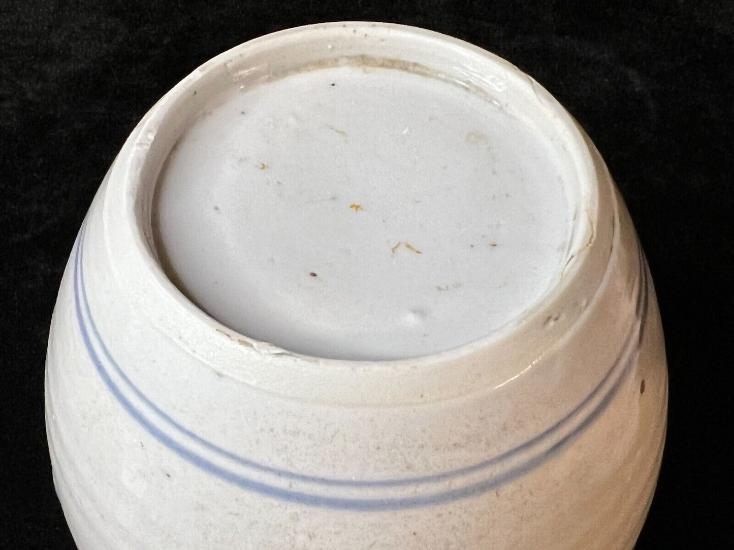 Antique Chinese Qing 19Th Century Cobalt Blue & White Jar Peonies 5.5"