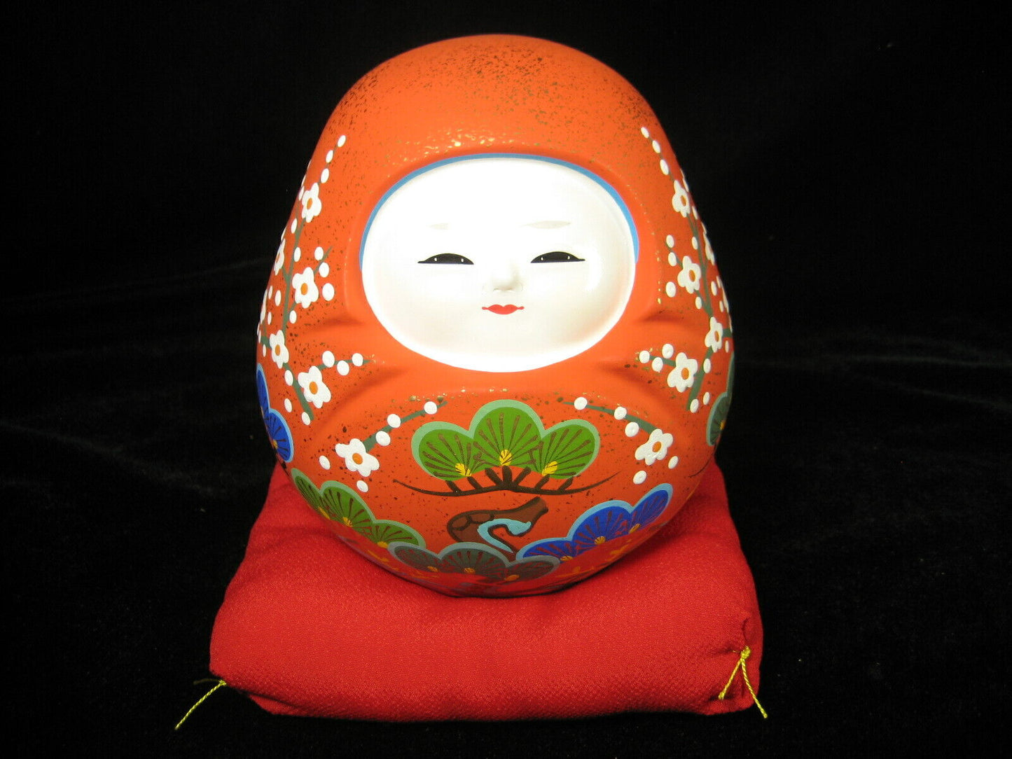 Vintage Japanese Hachiman Okiagari Doll Signed For Babies Weddings & Get Well 6"