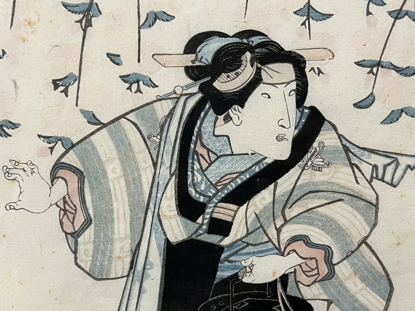Original Japanese Woodblock Print: By Toyokuni Iii 1830'S Kabuki Actor