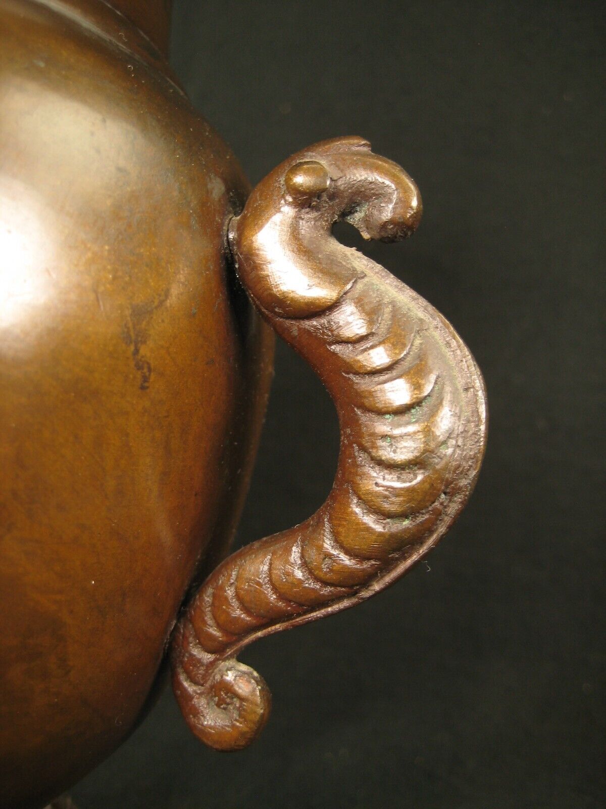 Antique Japanese Signed Usubata Bronze Ikebana Flower Vase Birds & Flowers
