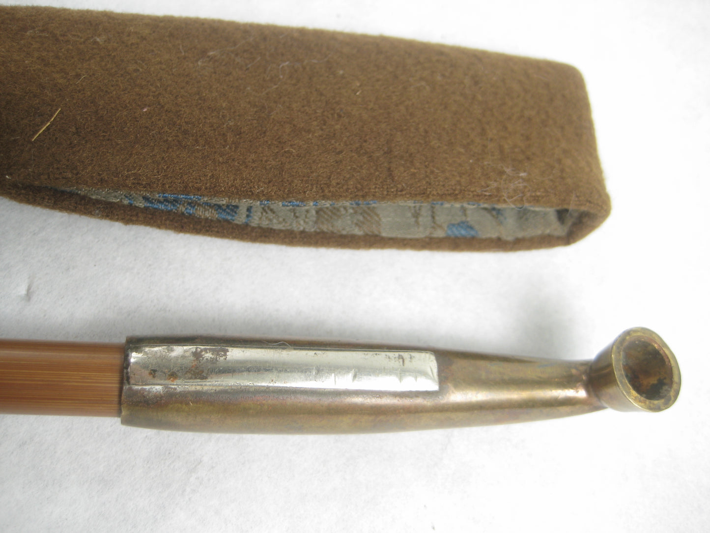 ANTIQUE MEIJI ERA (c1880) JAPANESE BRONZE/SILVER & BAMBOO KISERU