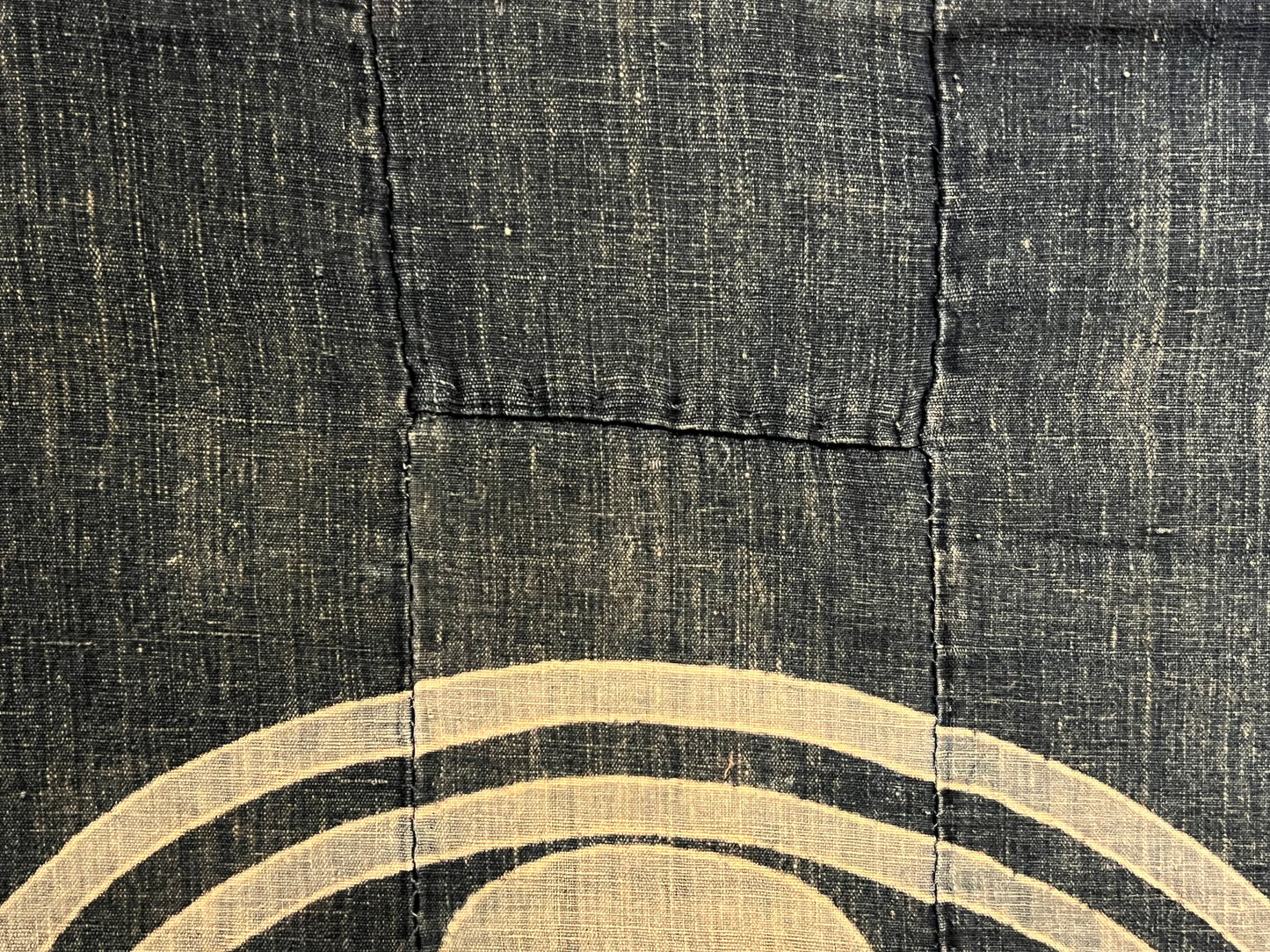 Antique Japanese c.1850 Futon Cover 6 Color Plum Blossom Mon & Cranes Indigo Dyed Tsutsugaki