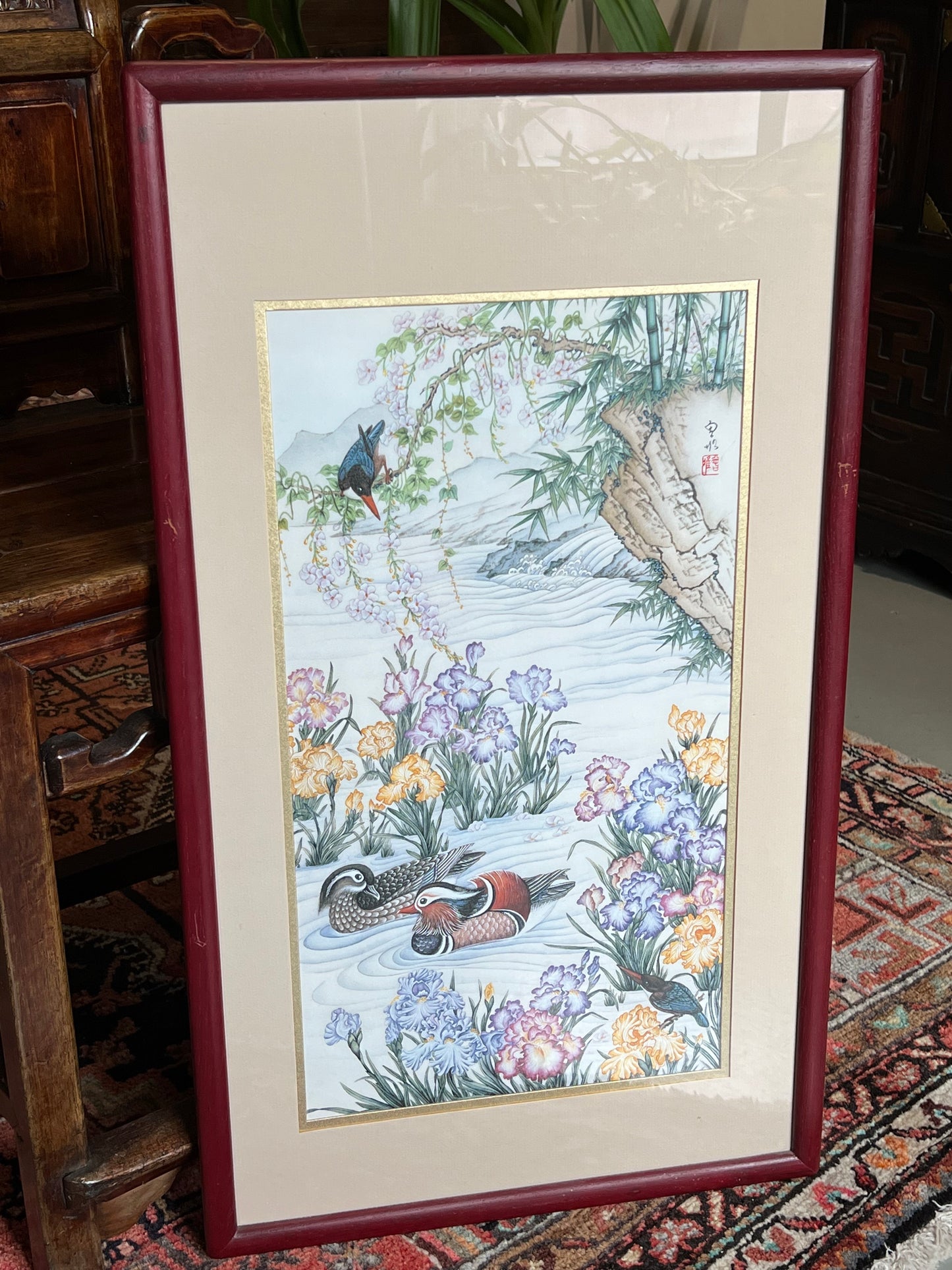 Wei Tseng Yang Framed Print "Tranquility of Summer" 17"x30"
