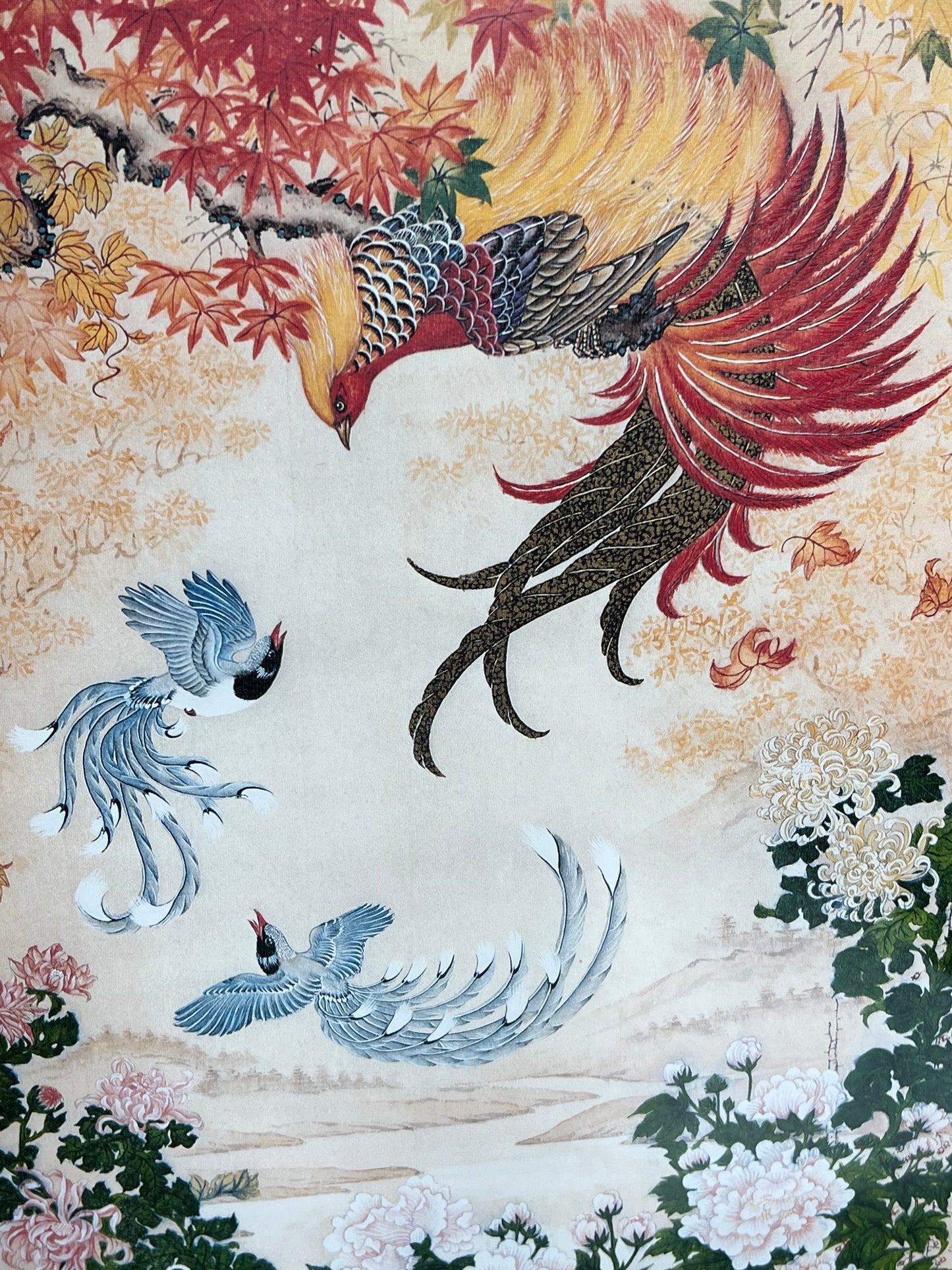 Wei Tseng Yang Framed Print "The Dance of Autumn" 17"x30"
