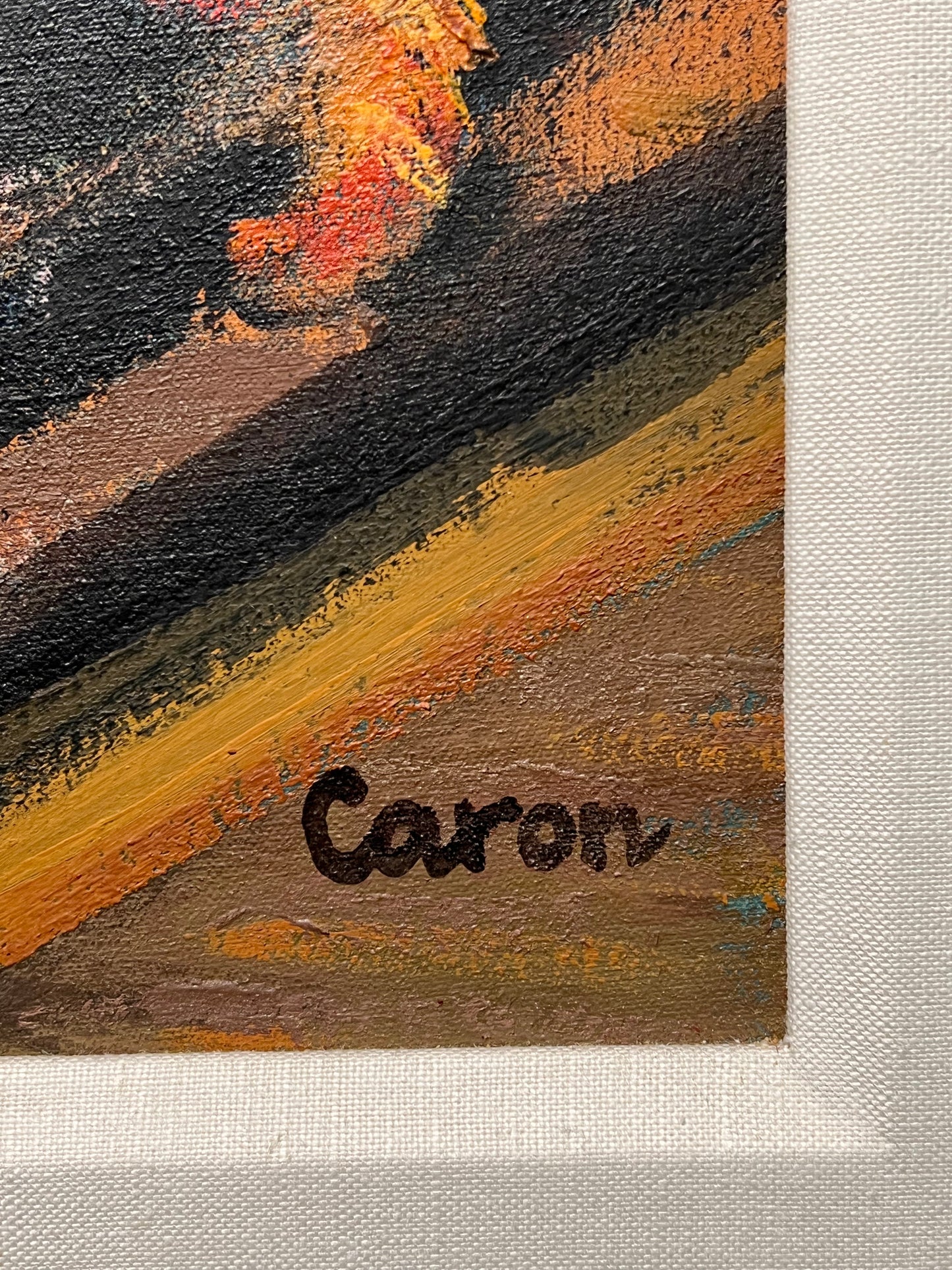 Sidonie Caron Framed Original Painting "Geisha Learns to Play the Taiko Drum" 39"x48"