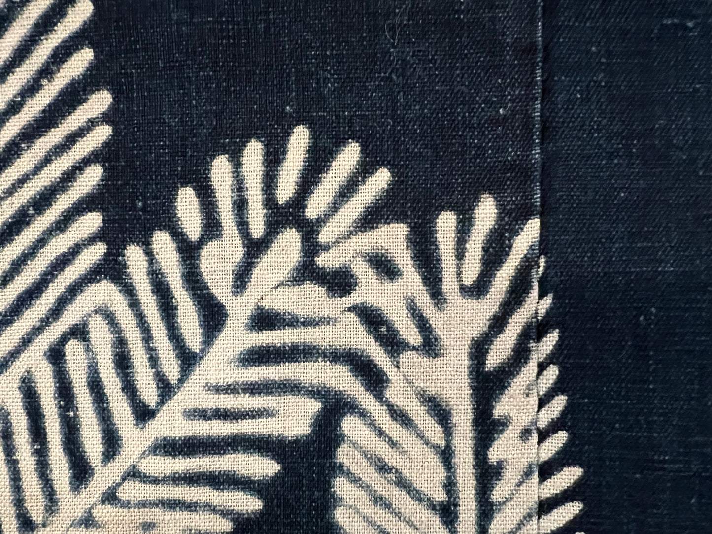 Antique Japanese c.1880 Futon Cover 3 Color Crossed Feather Mon Indigo Dyed Tsutsugaki