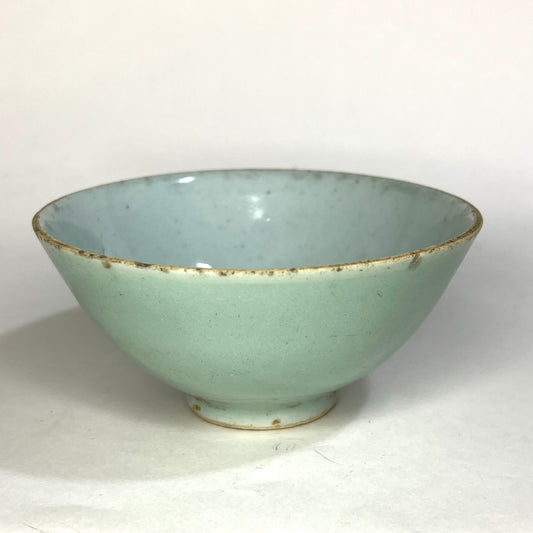 Antique Chinese Celadon Rice Bowl (19th century) Porcelain Signed 4.25"