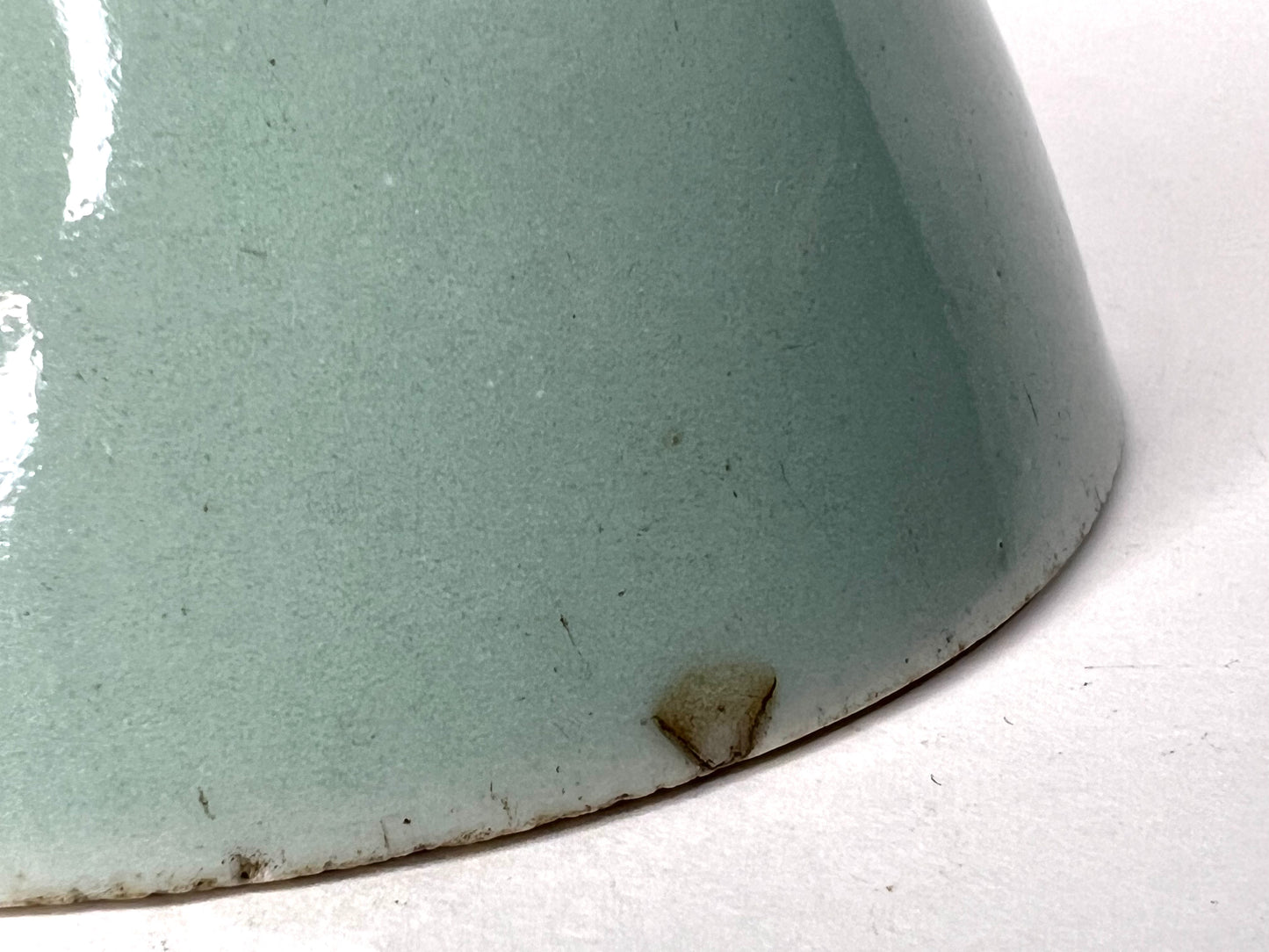 Antique Chinese Celadon Rice Bowl (19th century) Porcelain Signed 4.25"