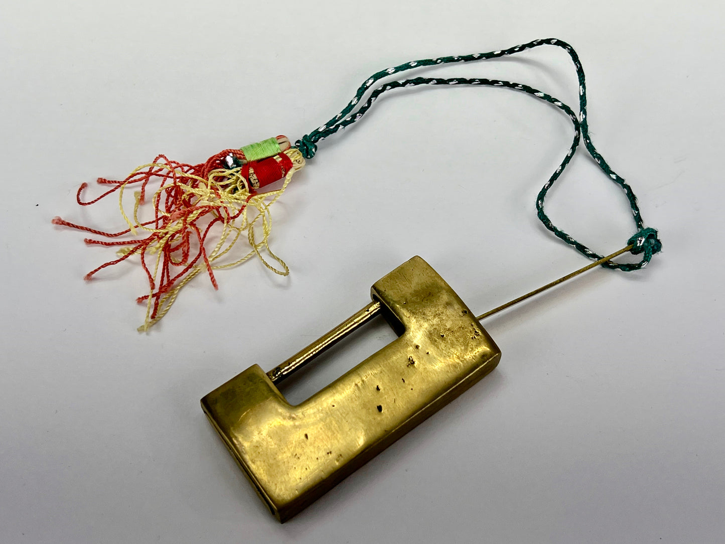 Vintage Chinese Traditional Cabinet or Chest Lock & Key Brass 2.75"