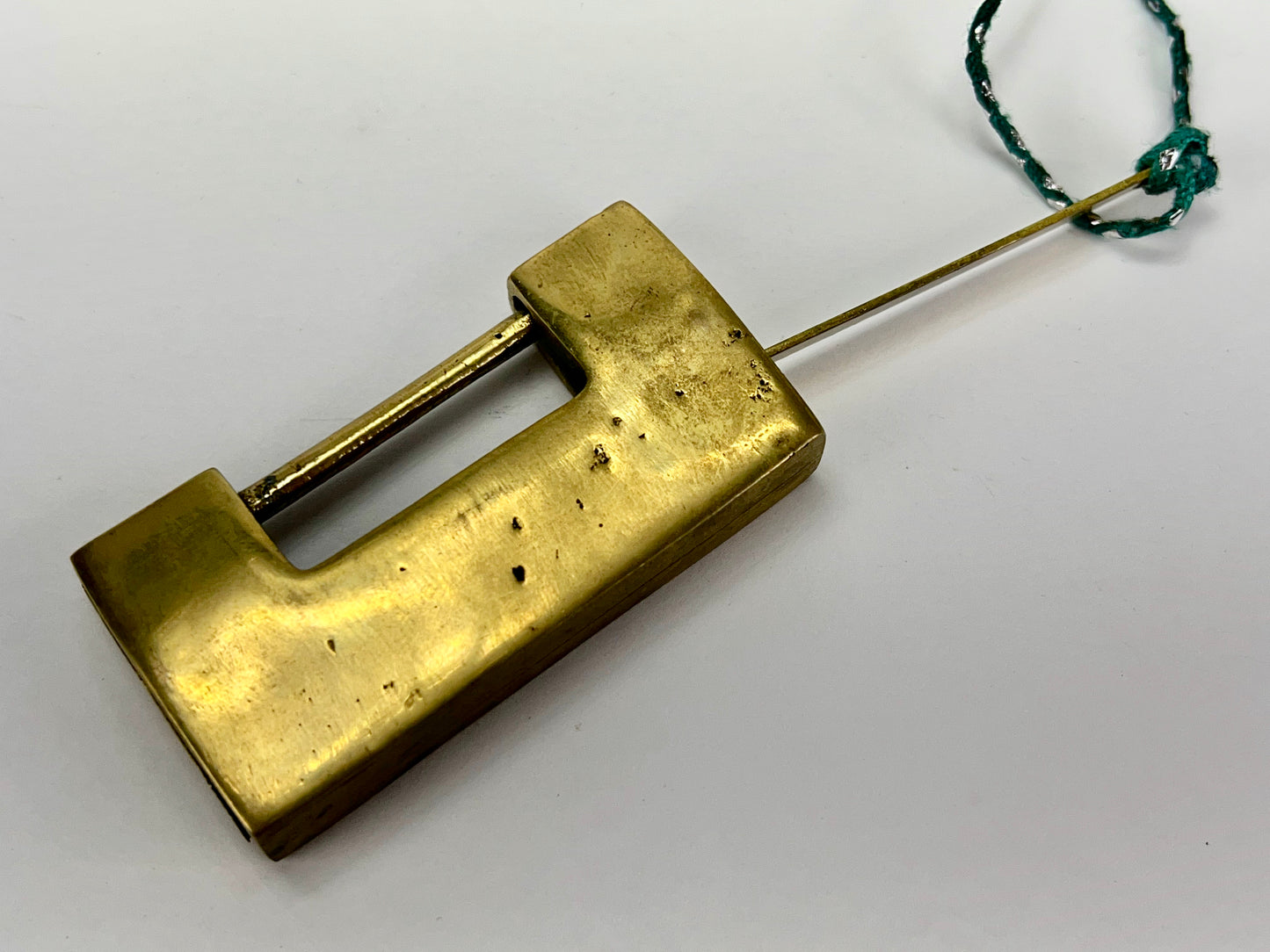 Vintage Chinese Traditional Cabinet or Chest Lock & Key Brass 2.75"