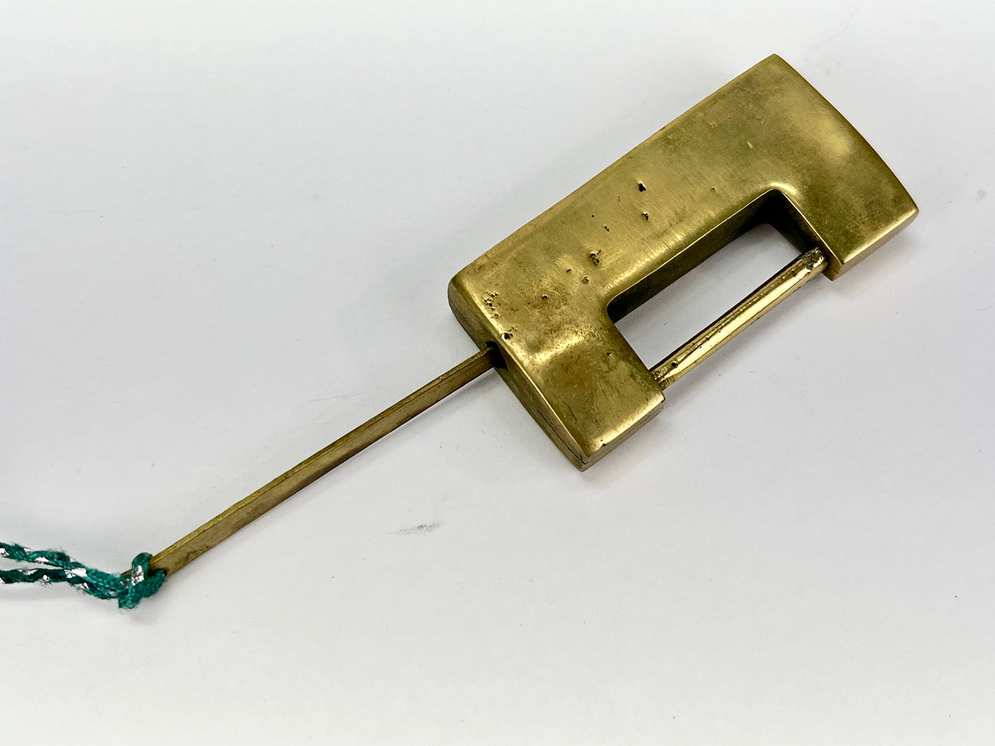 Vintage Chinese Traditional Cabinet or Chest Lock & Key Brass 2.75"