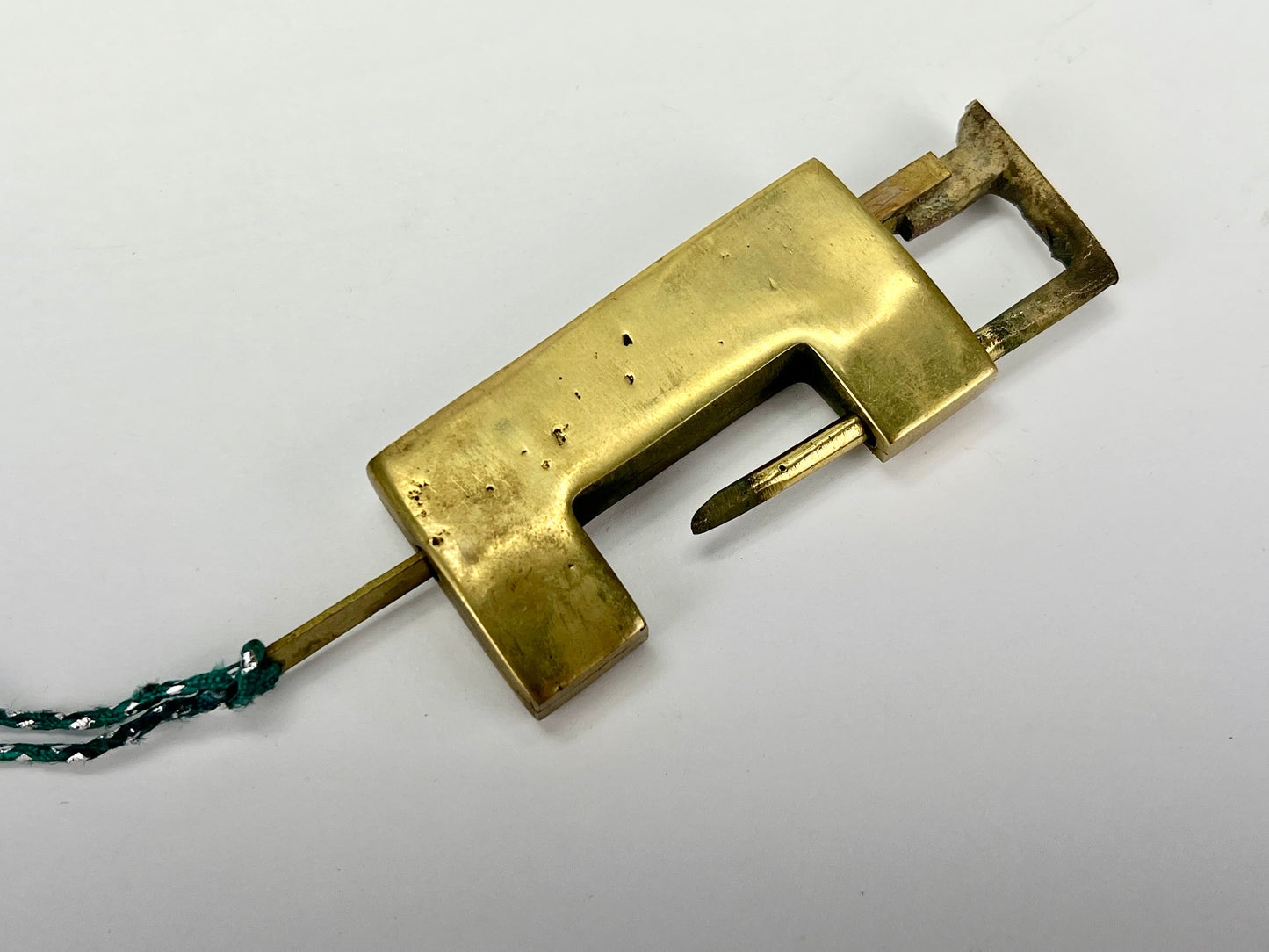 Vintage Chinese Traditional Cabinet or Chest Lock & Key Brass 2.75"