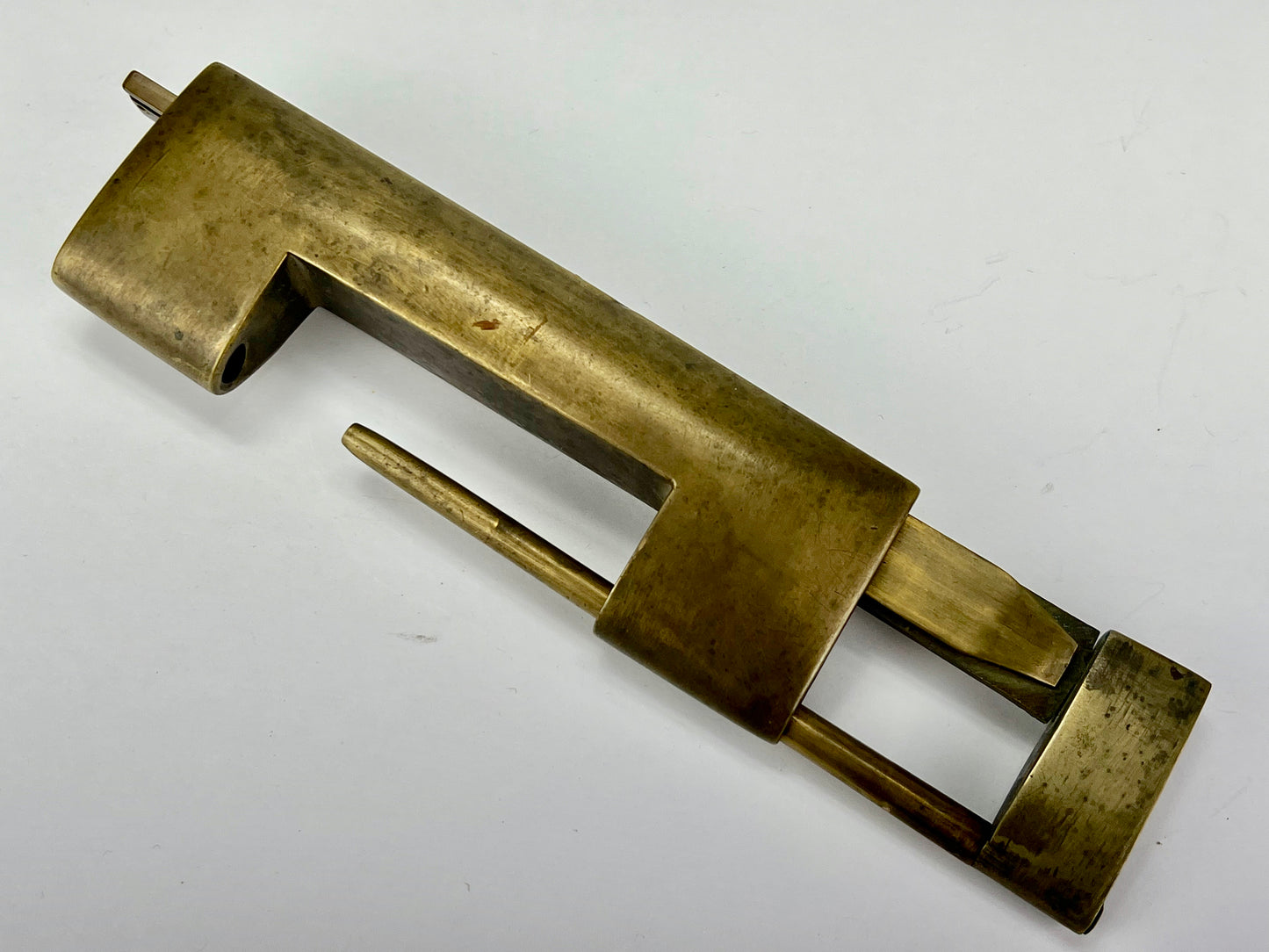 Vintage Chinese Traditional Cabinet or Chest Lock & Key Brass 5.5"