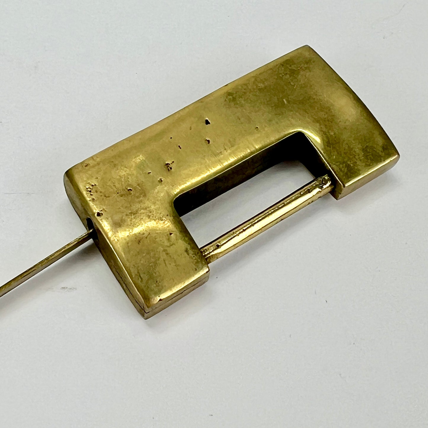 Vintage Chinese Traditional Cabinet or Chest Lock & Key Brass 2.75"