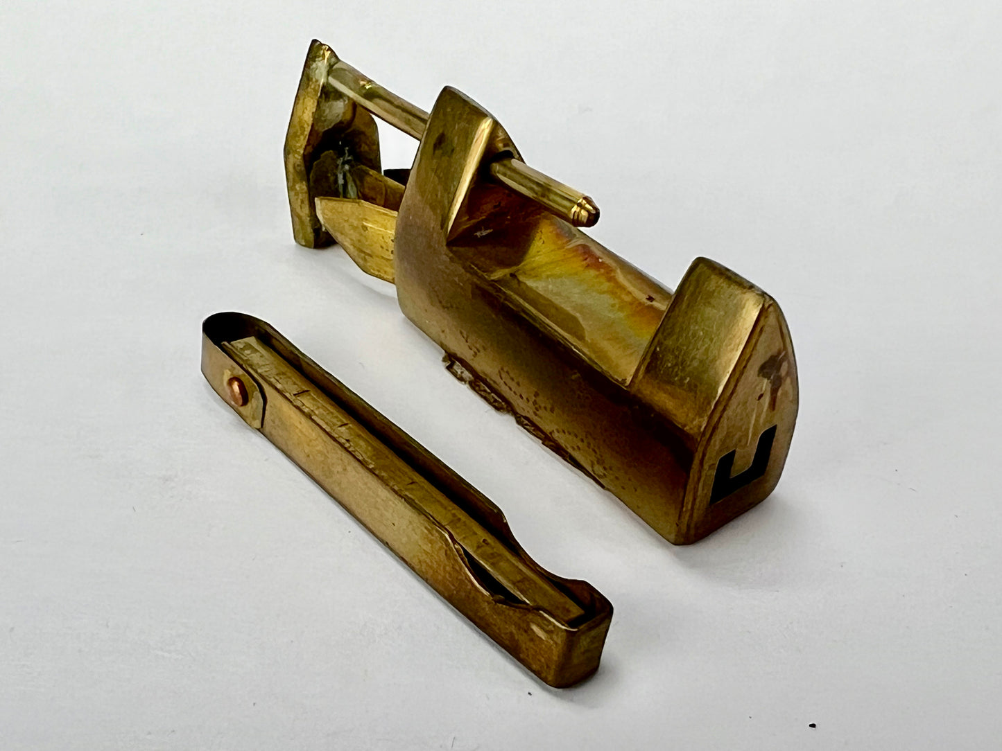 Vintage Chinese Cabinet or Chest Lock & Key Brass 1.5"