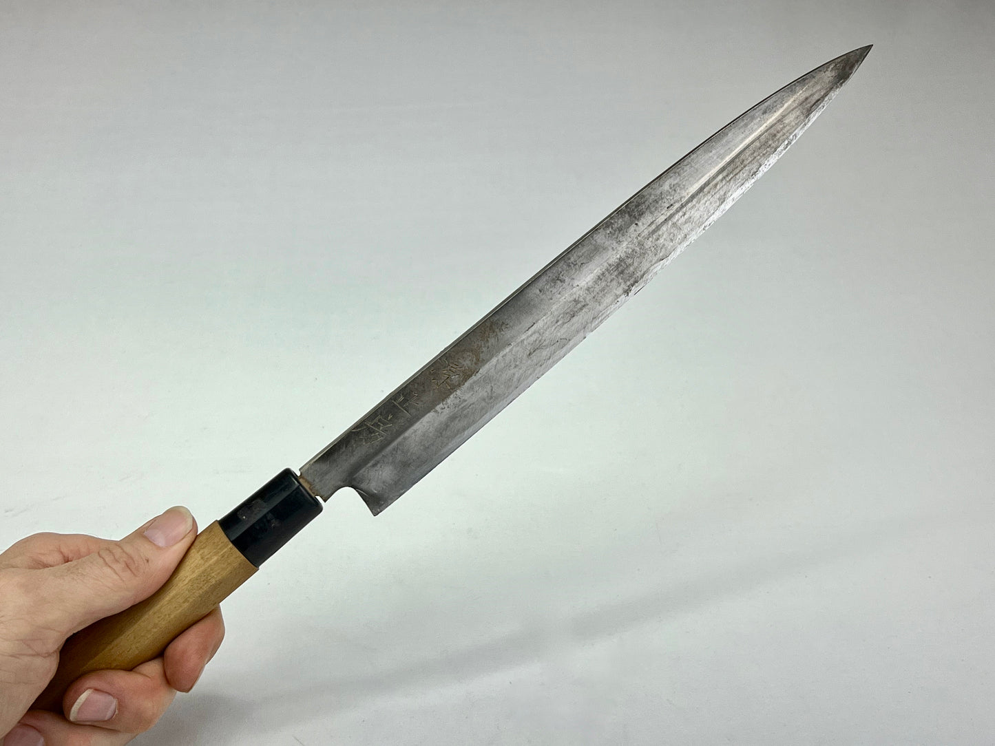 Vintage Japanese Signed 源正房 Chef's Sashimi Sushi 10" Knife Laminated Samurai Steel