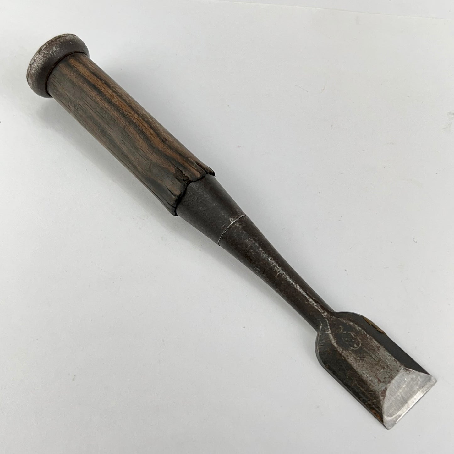 Vintage Japanese Signed Nomi Chisel 7/8" (23mm) Forged Iron Blade & Macassar Ebony Handle