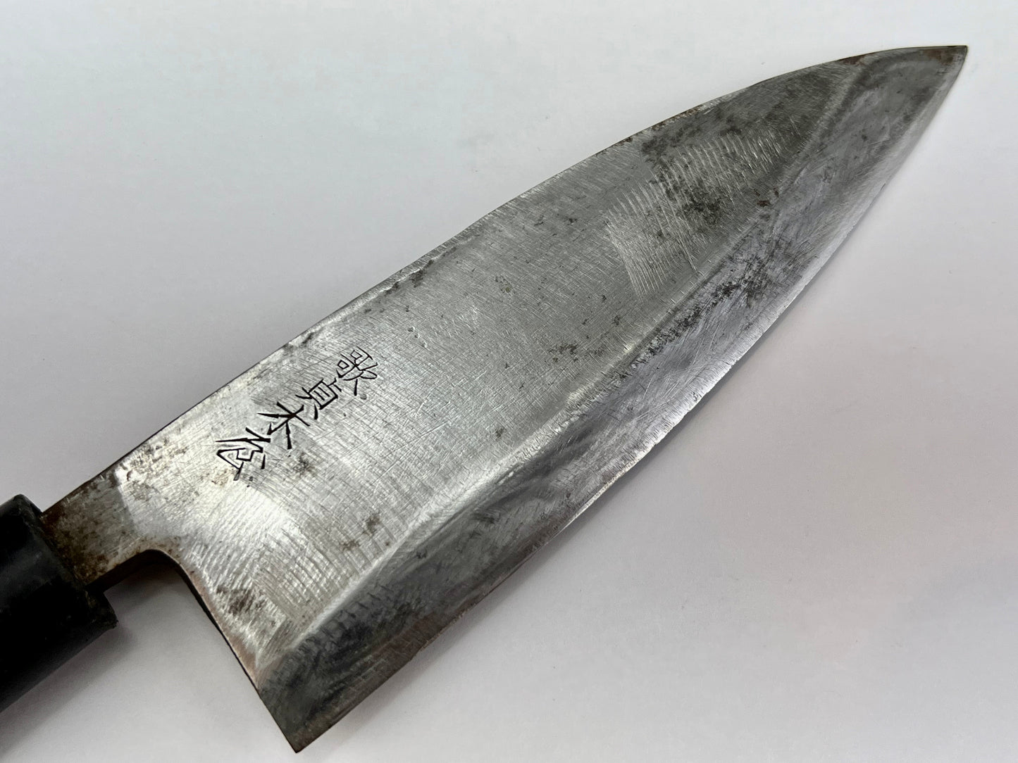 Vintage Japanese Signed 歌貞 Chef's Deba Hocho Sushi 6" Knife Laminated Samurai Steel