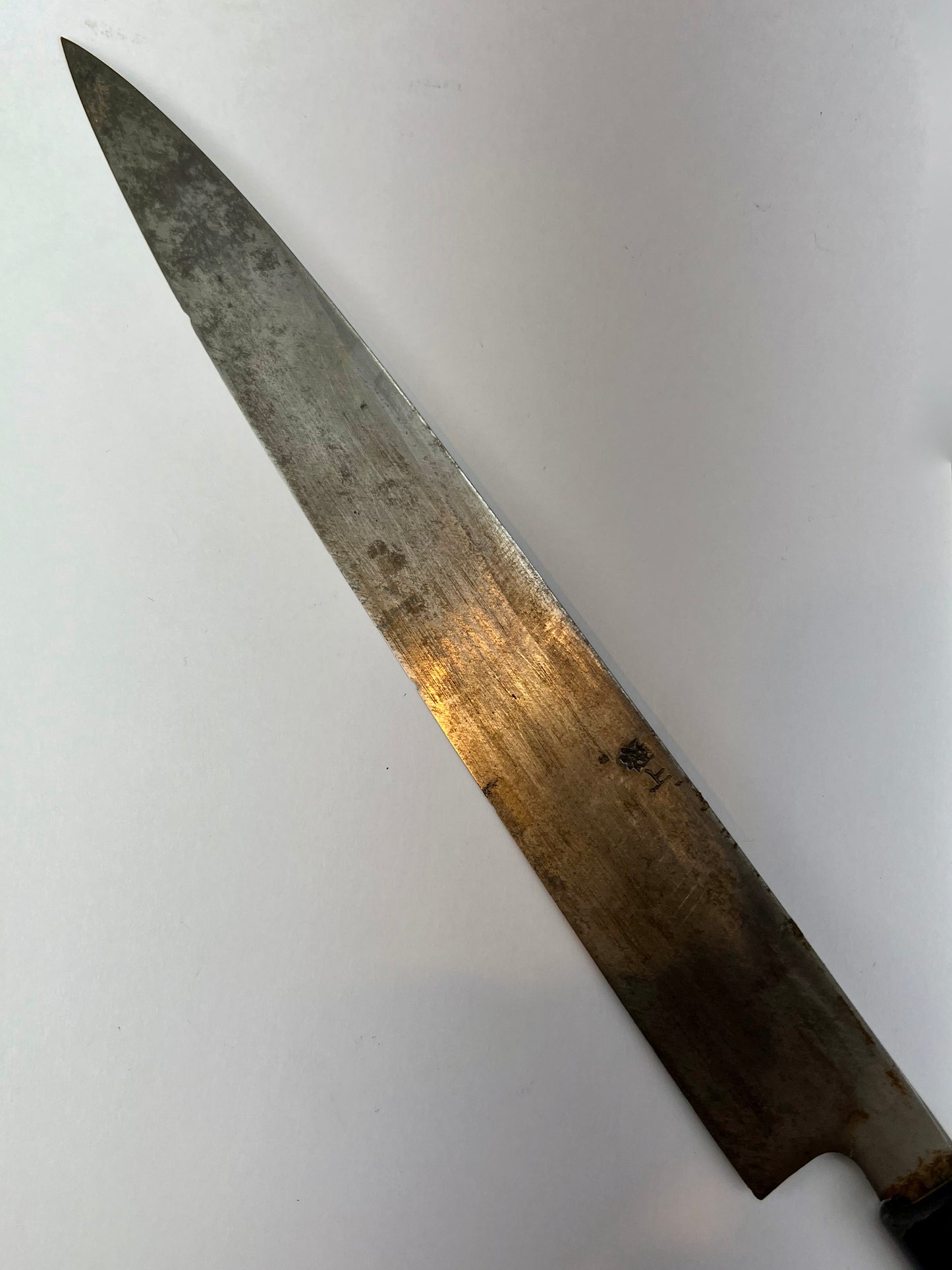 Vintage Japanese Signed 源正房 Chef's Sashimi Sushi 10" Knife Laminated Samurai Steel