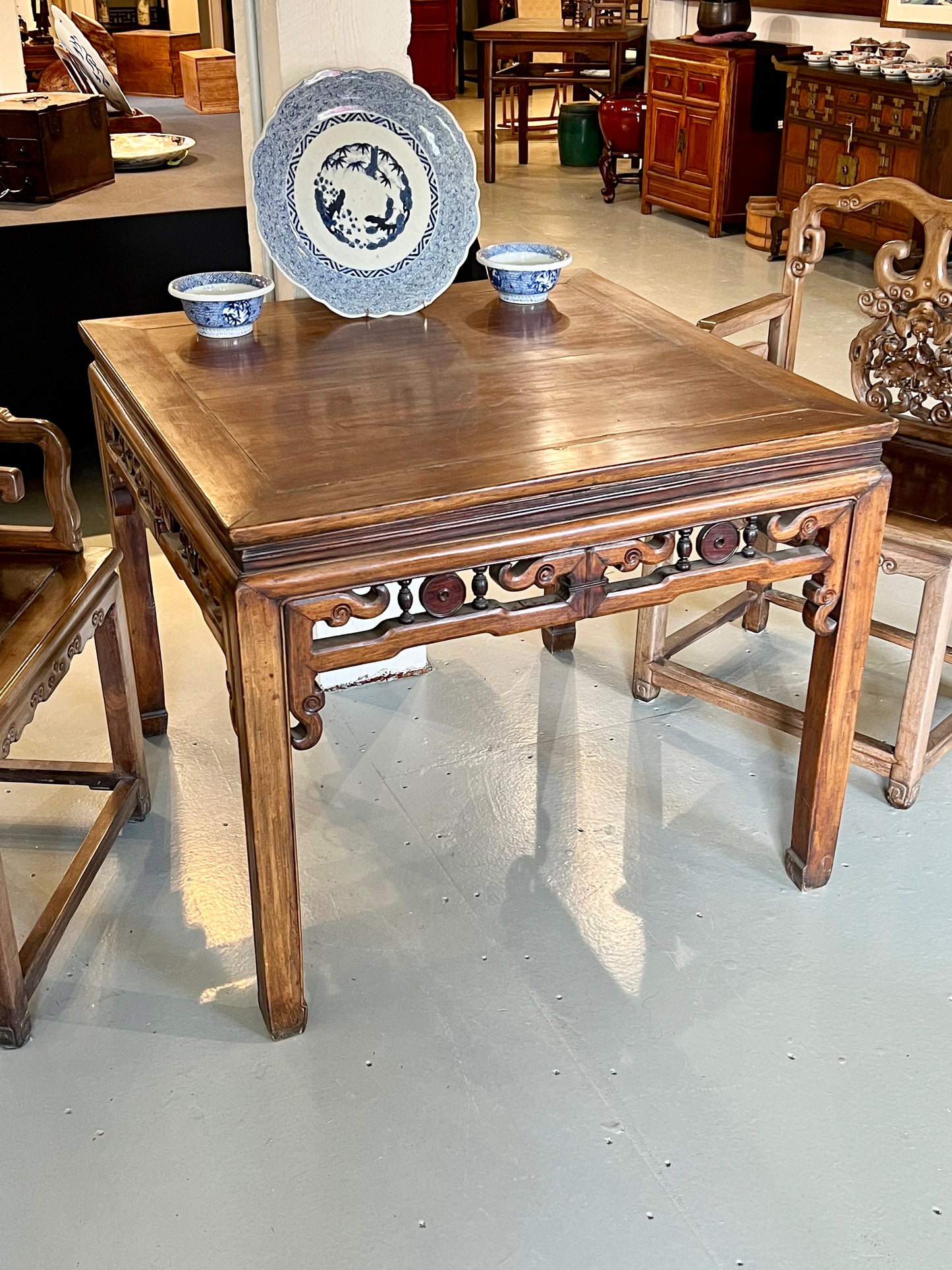 Antique Chinese Qing Dynasty Dining / Mahjong Table 38"x32"H (local pickup only)