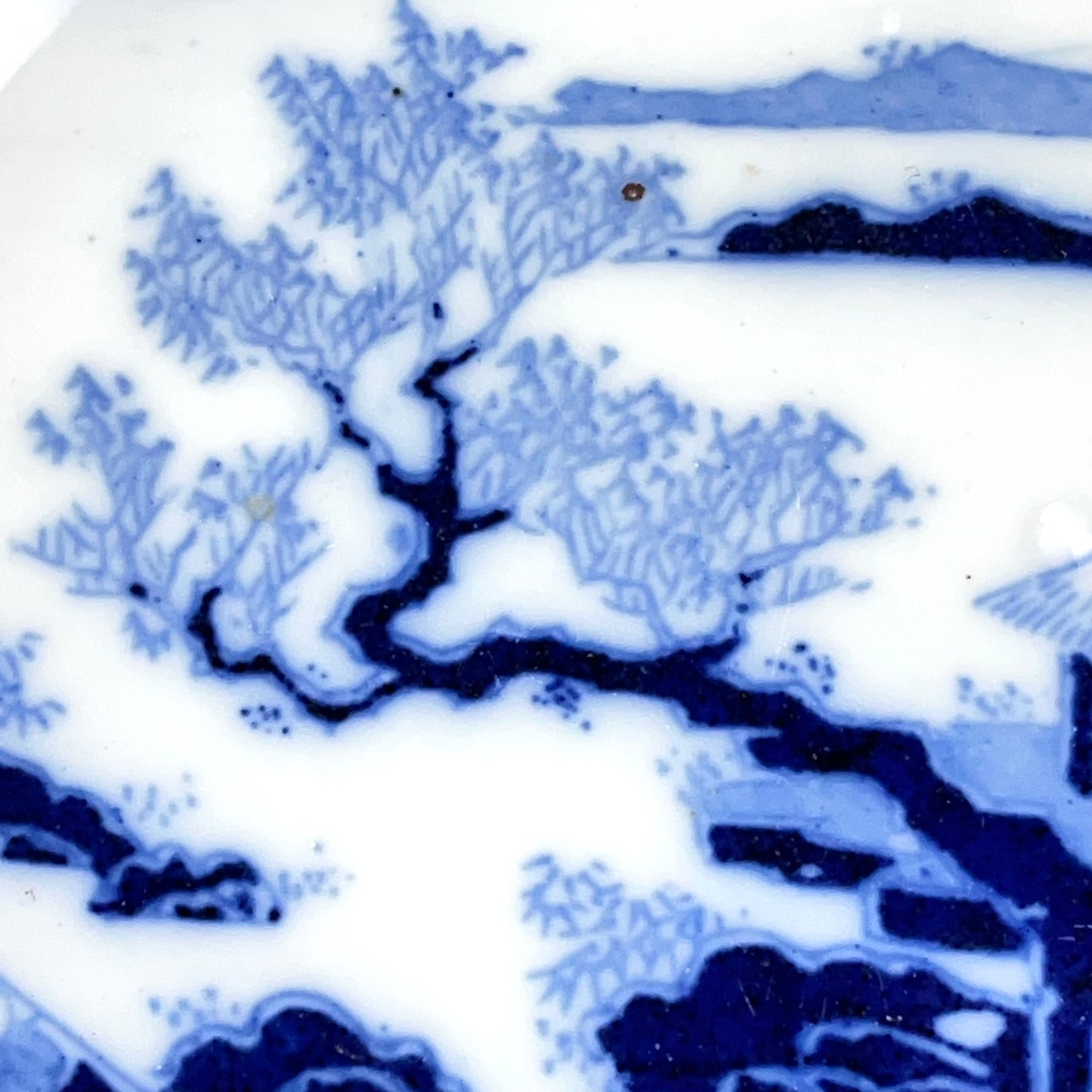 Antique c.1900 Meiji Era Japanese Ceramic Imari Plate Cranes w/ Landscape 6"