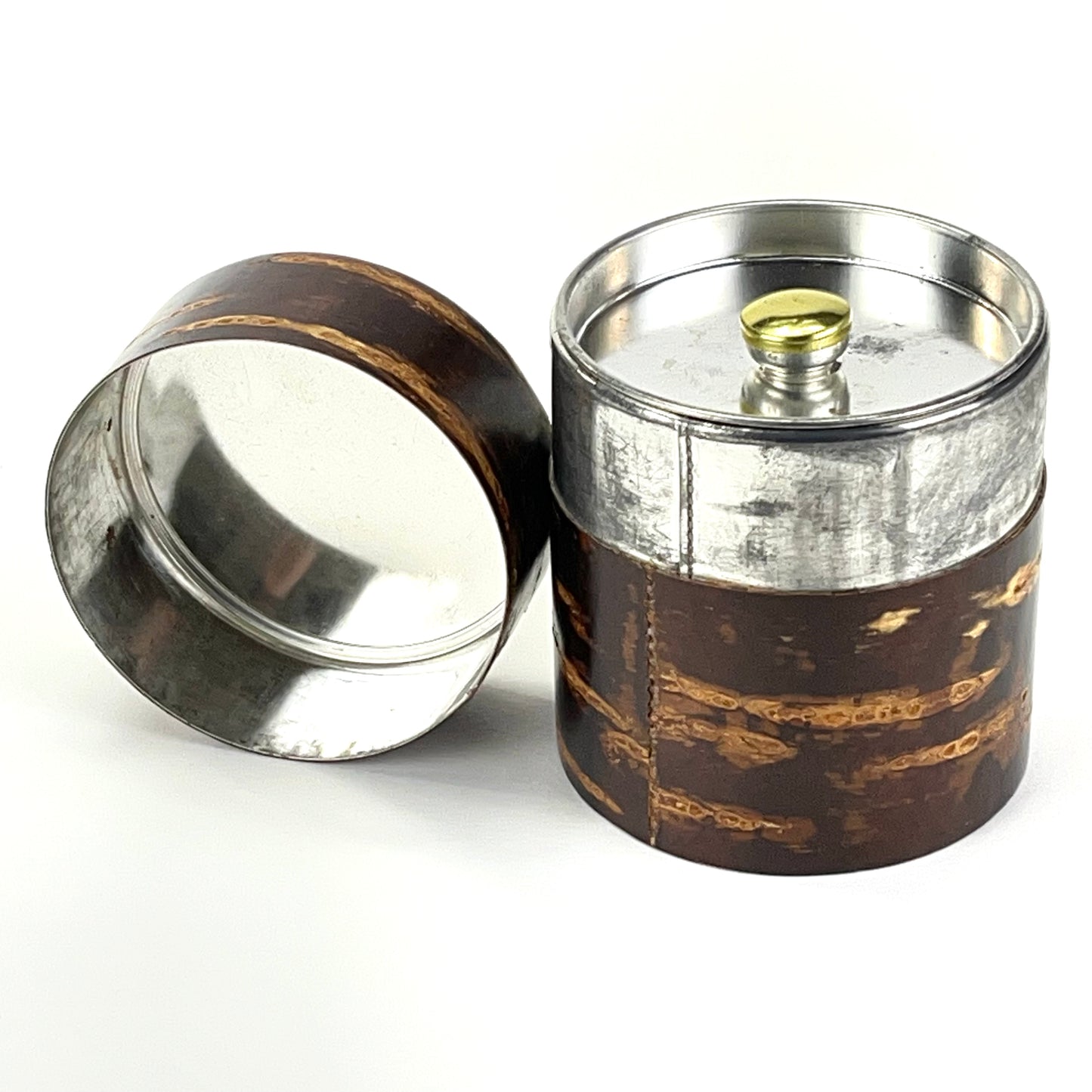 Vintage Wood bark Tea Storage Canester