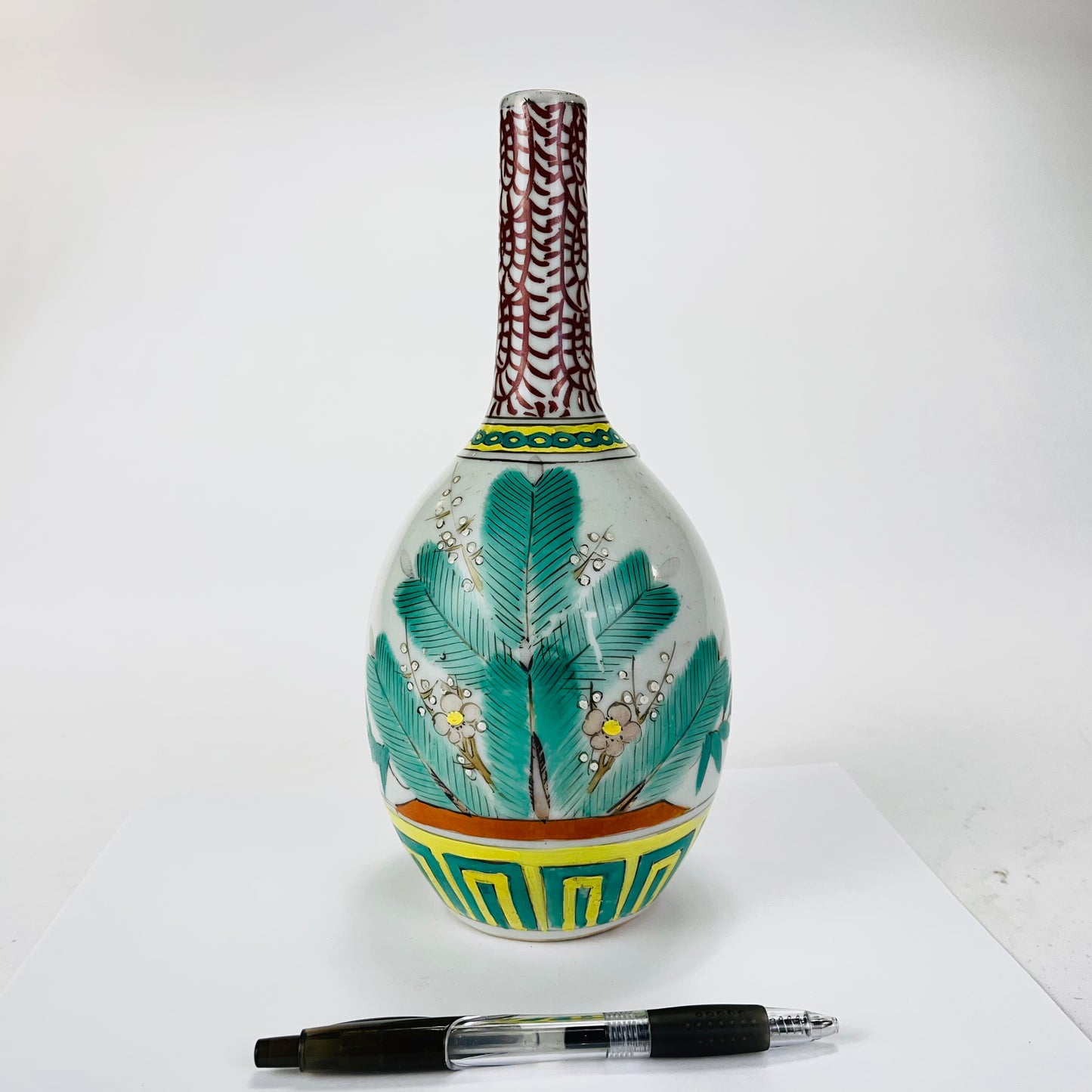 Antique Japanese Taisho Era Imari Vase Shochikubai 11"