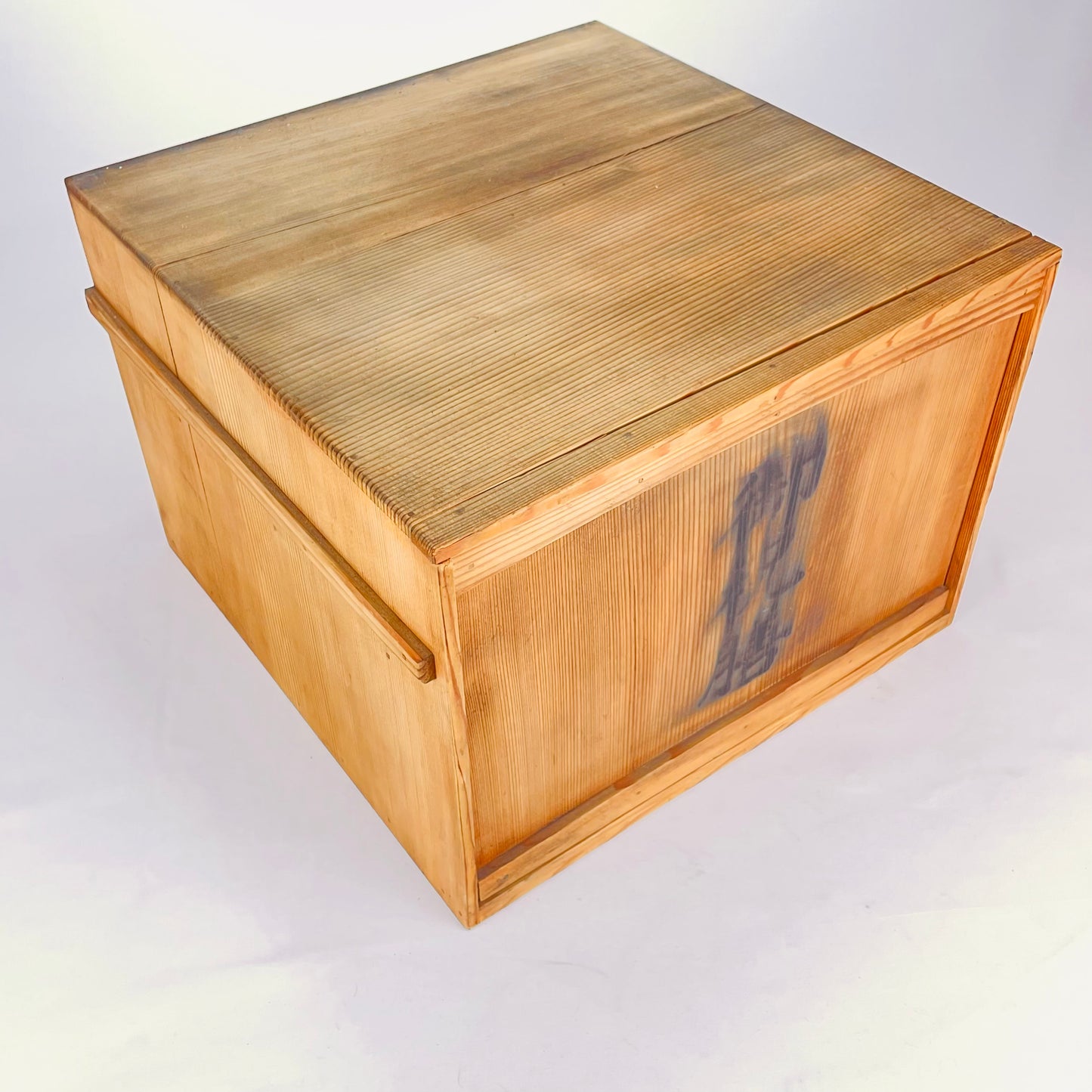 Pair of Antique Taisho Era C1920 Japanese Wood & Lacquer Settings w/ Trays and Storage Box