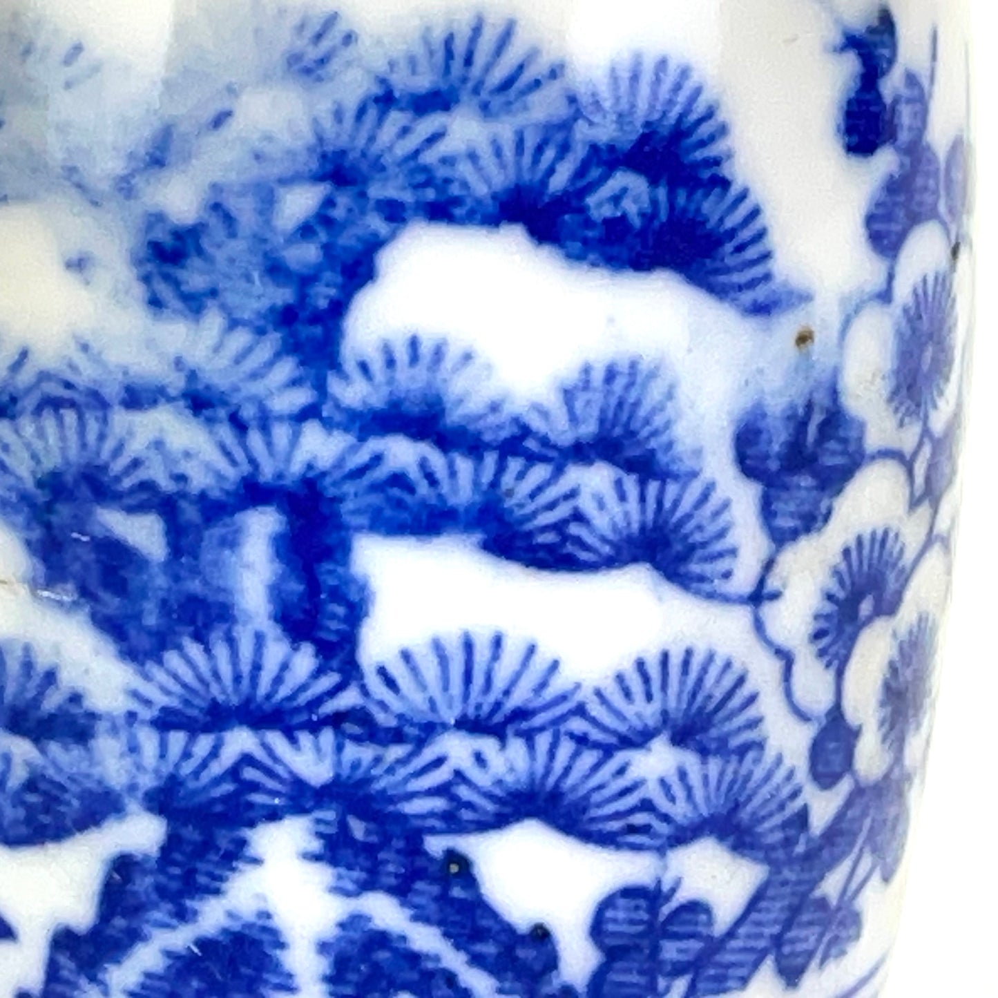 Antique Japanese Meiji (c 1890) Imari Blue & White Sake Bottle 5"