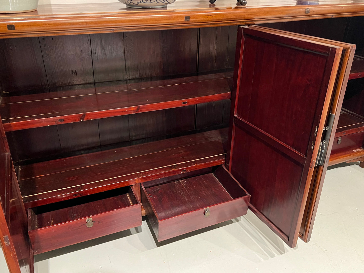 Antique Chinese Ming Style Cabinet Buffet Four Doors Four Drawers 76"