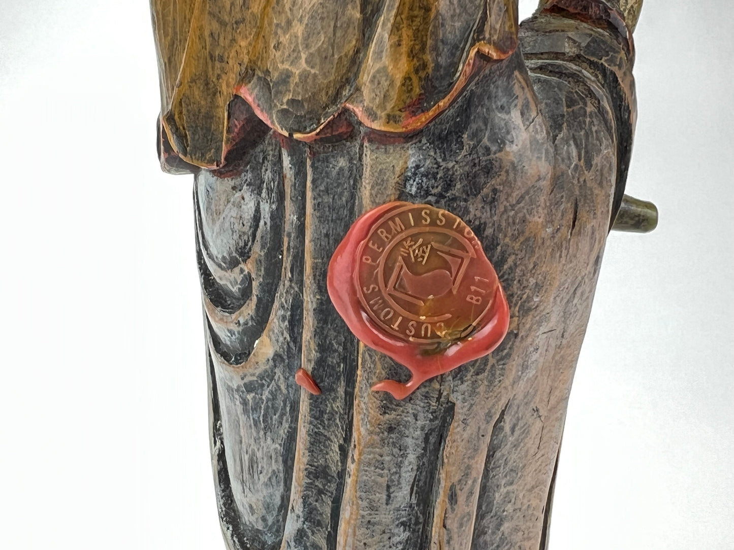 Quan-Yin Statue Carved Wood Goddess of Compassion Standing Pose 12”