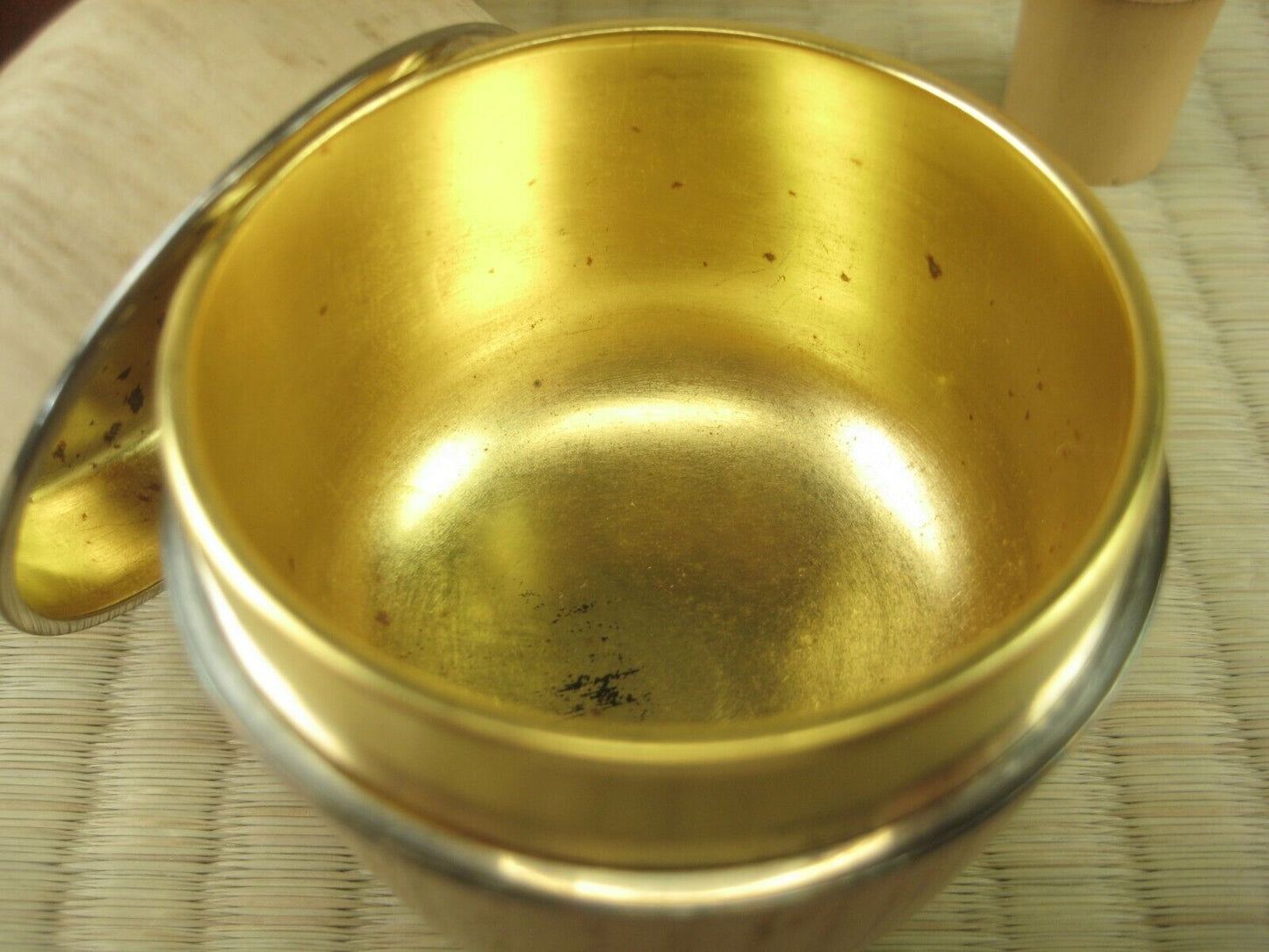 Vintage Japanese Tea Ceremony Natsume Tea Caddy Kiri Wood w/Gold Interior