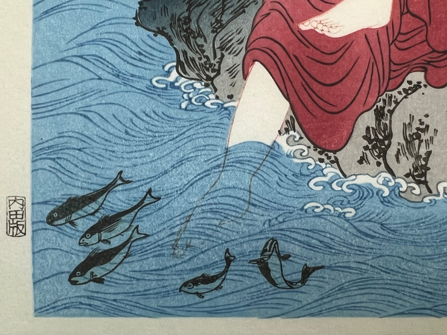 "Abalone Divers" Utamaro Giclee Woodblock Triptych Print Set of 3 9"x14"