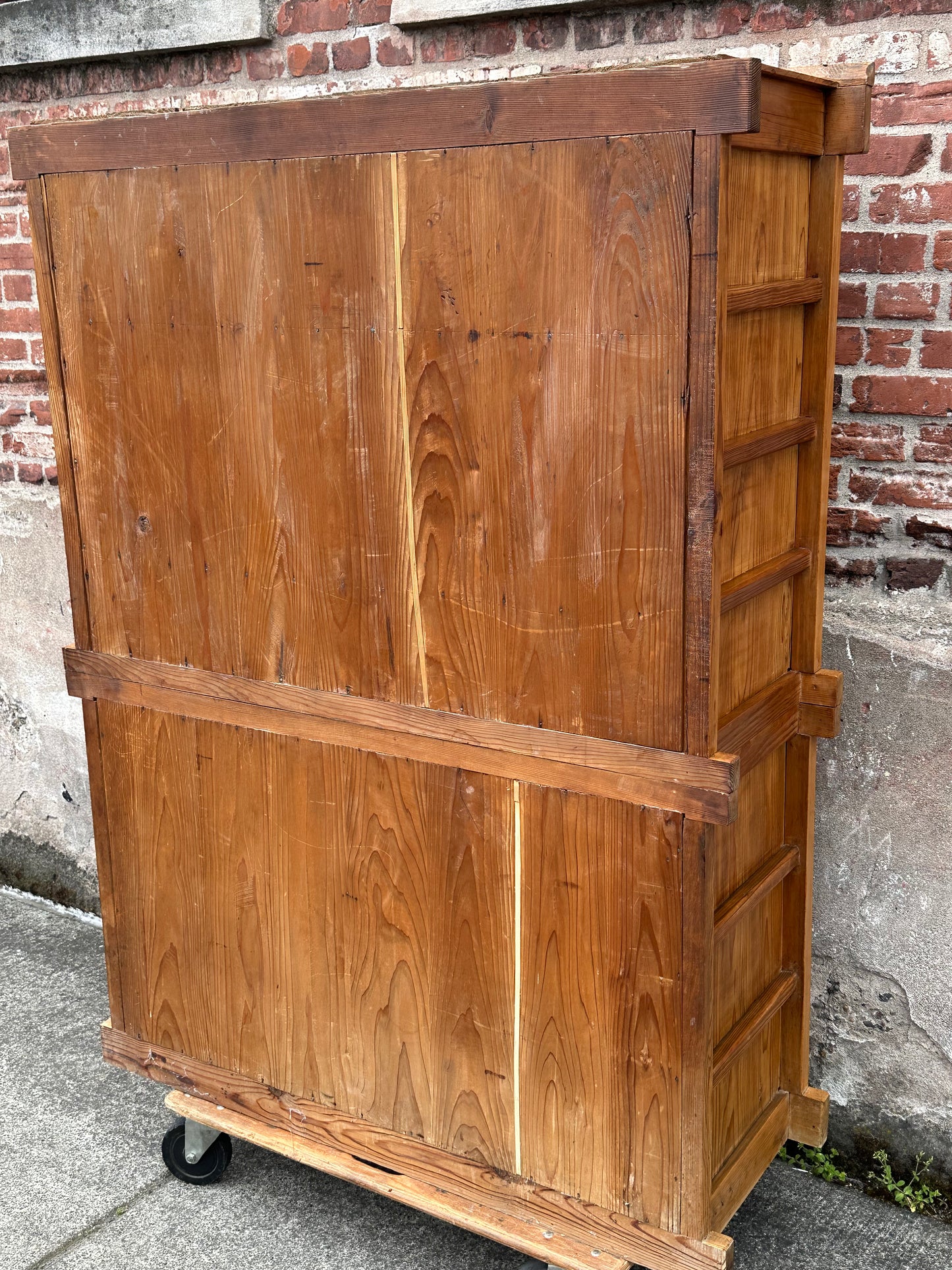 Antique Japanese Meiji Era c1890's Hinoki Mizuya Tansu Kitchen Cabinet 46"W