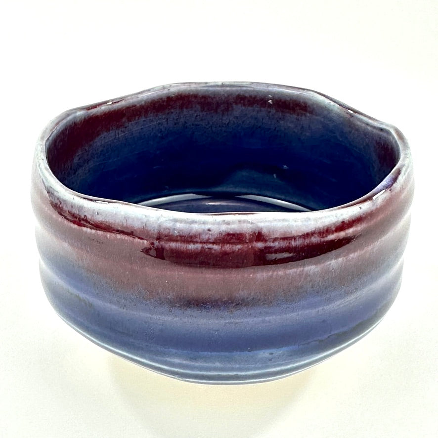 Japanese Handmade Chawan Matcha Tea Bowl Murasaki Shinsha Purple Copper Red Glaze NEW 5"