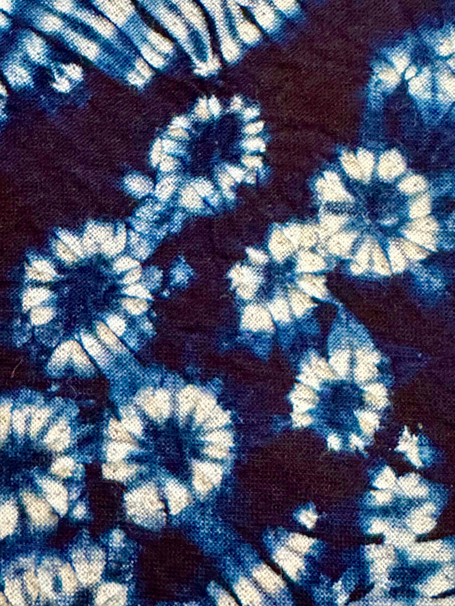 Vintage Japanese Arimatsu Shibori Indigo Blue 7’ x 7’