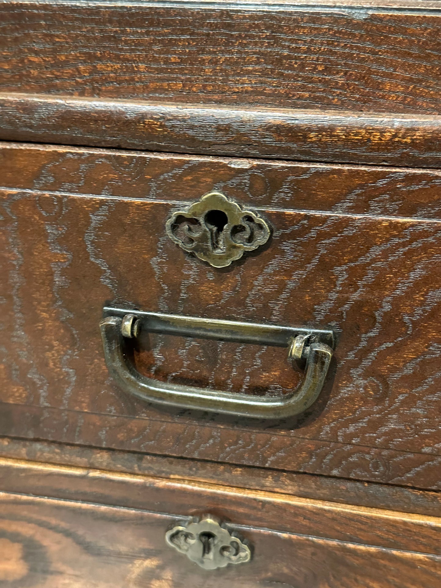 Antique Japanese Taisho Era (c1920’s) Chadansu Tea Tansu 9 Drawer 26"W