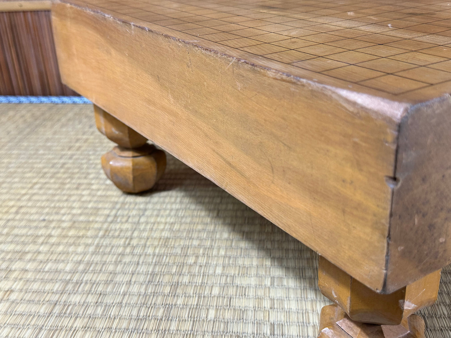 Vintage Japanese Goban 3.5" (9cm) Thick Go Game Board Floor Board H8?
