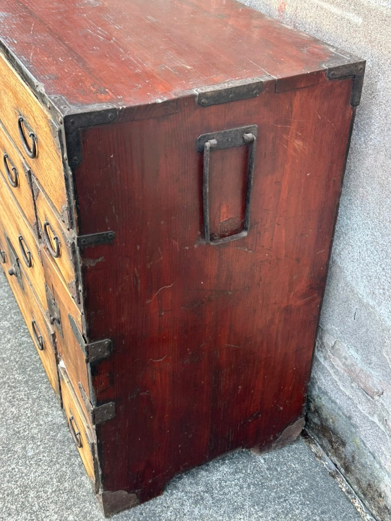 Japanese Edo Period Chobadansu Merchant Chest Kiri & Sugi Tansu 36"W