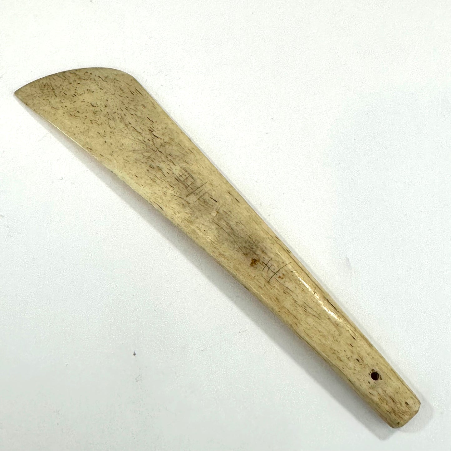 Antique Japanese Hera Fabric Oxbone Tool Scrolling Creasing Marking Sewing 5”