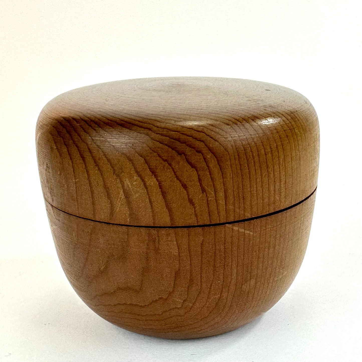 Vintage Japanese Wooden Natsume w/ Fine Natural Wood Grain 3"