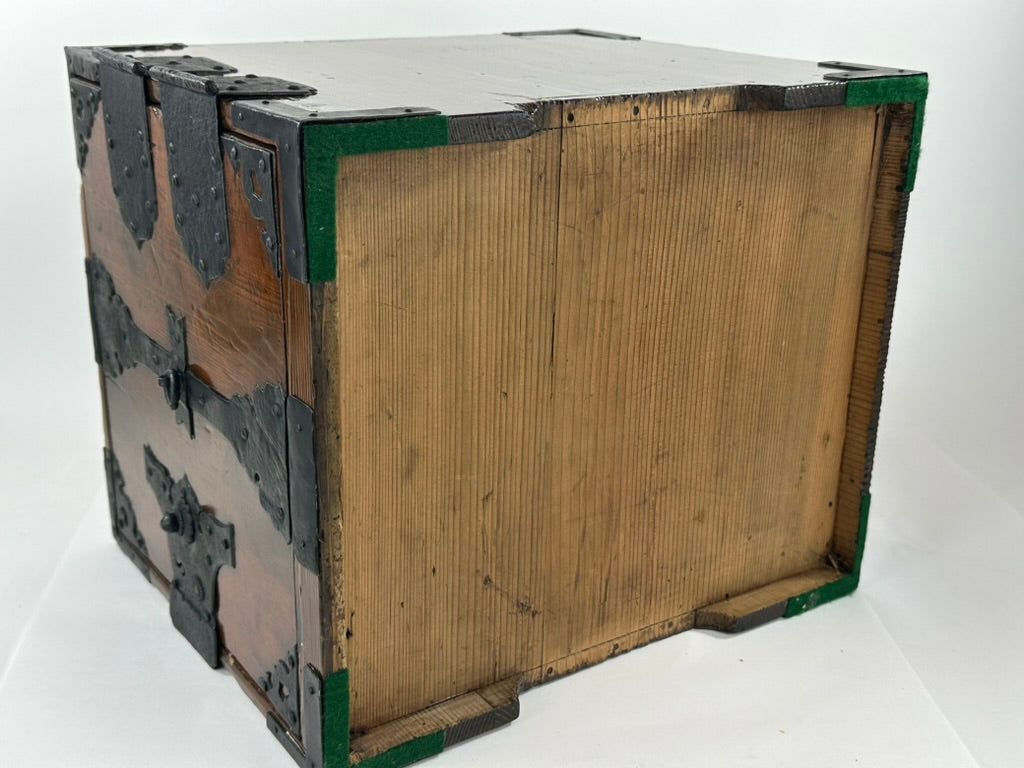 Antique Japanese Funadansu Ship Chest Sugi Iron Hardware Edo Period Custom Stand c1840 21"H