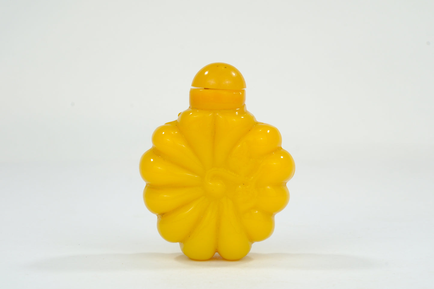 Vintage Chinese Yellow Glass Snuff Bottle 3"